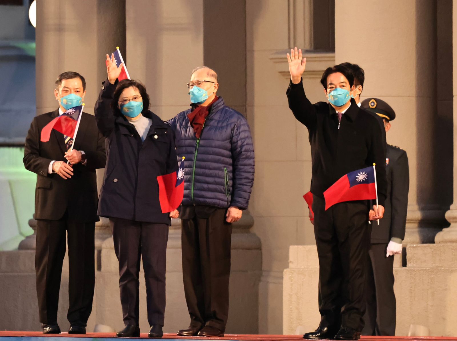 蔡英文出席2023元旦升旗典禮。林啟弘攝