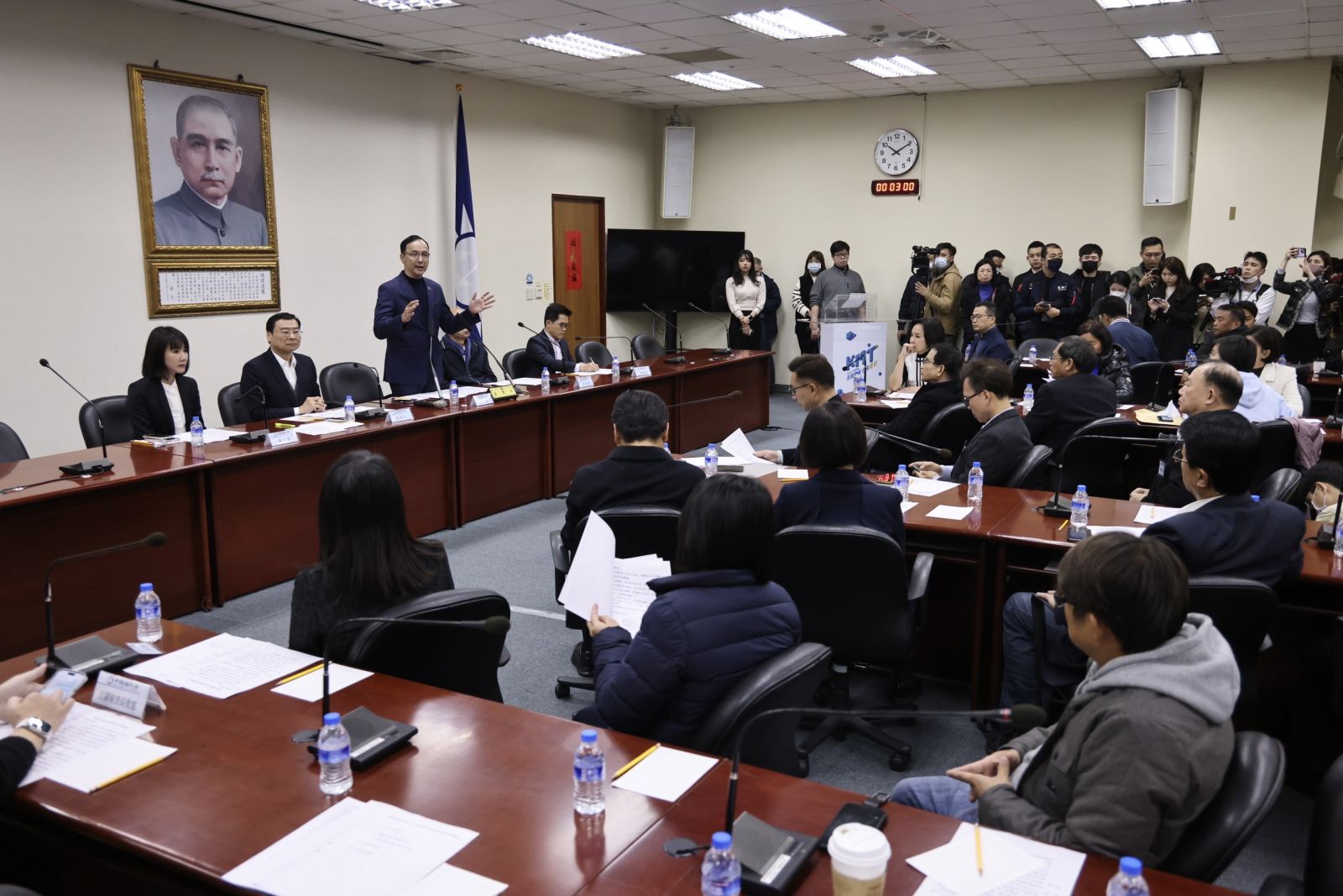 朱立倫出席國民黨新科立委談話。林啟弘攝