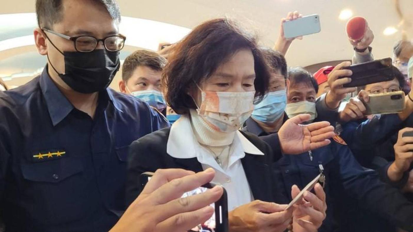 宜蘭縣長林姿妙涉及貪污弊案昨天到宜蘭地院出庭應訊。中央社