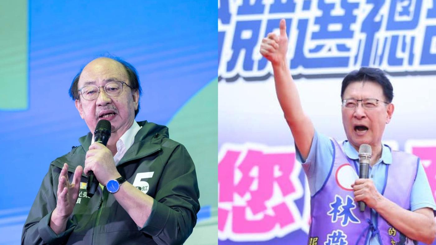 趙少康（右）拋國民黨新竹市長選舉是否棄保，柯建銘認為，應該國民黨大內鬥提早登場，2024總統局已拉開序幕