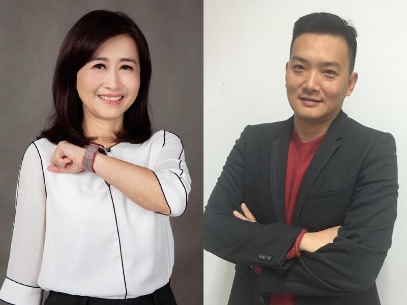 蔣萬安23日發布小內閣人事，競總總幹事林奕華（左）接副市長、政大教授俞振華（右）任研考會主委。蔣萬安辦公室提供