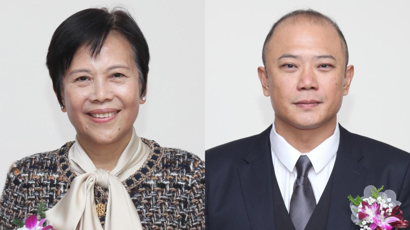 澎湖縣正副議長出爐，議長劉陳昭玲（左）六連霸、副議長藍凱元（右）。合成照片／翻攝臉書