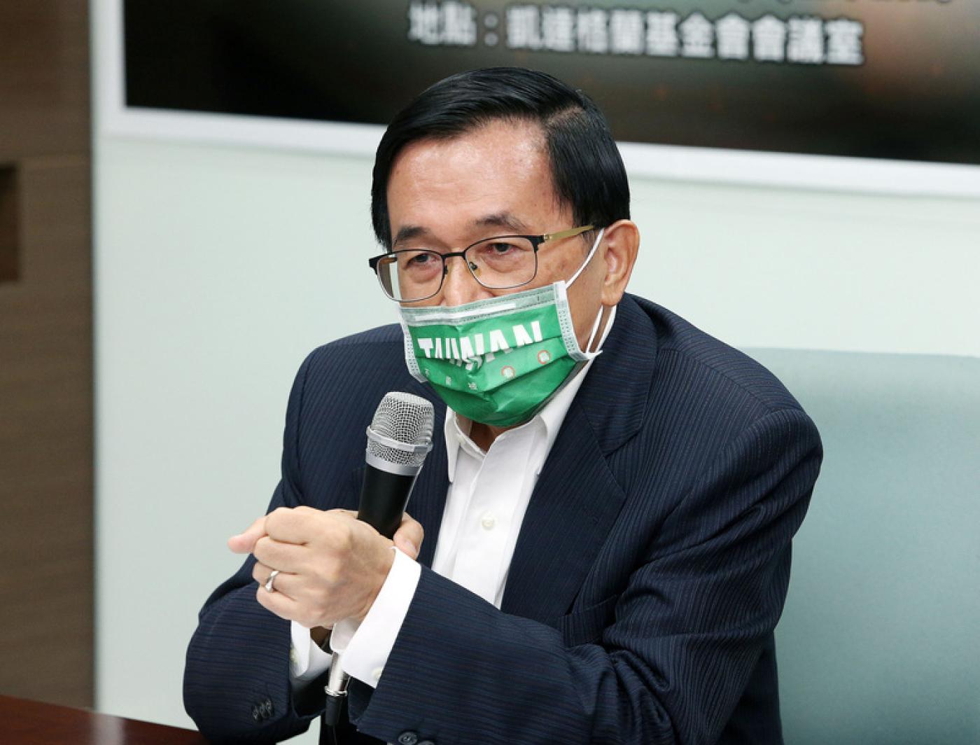 陳水扁讚揚蔡英文之外也砲轟馬英九當初硬推募兵制。中央社