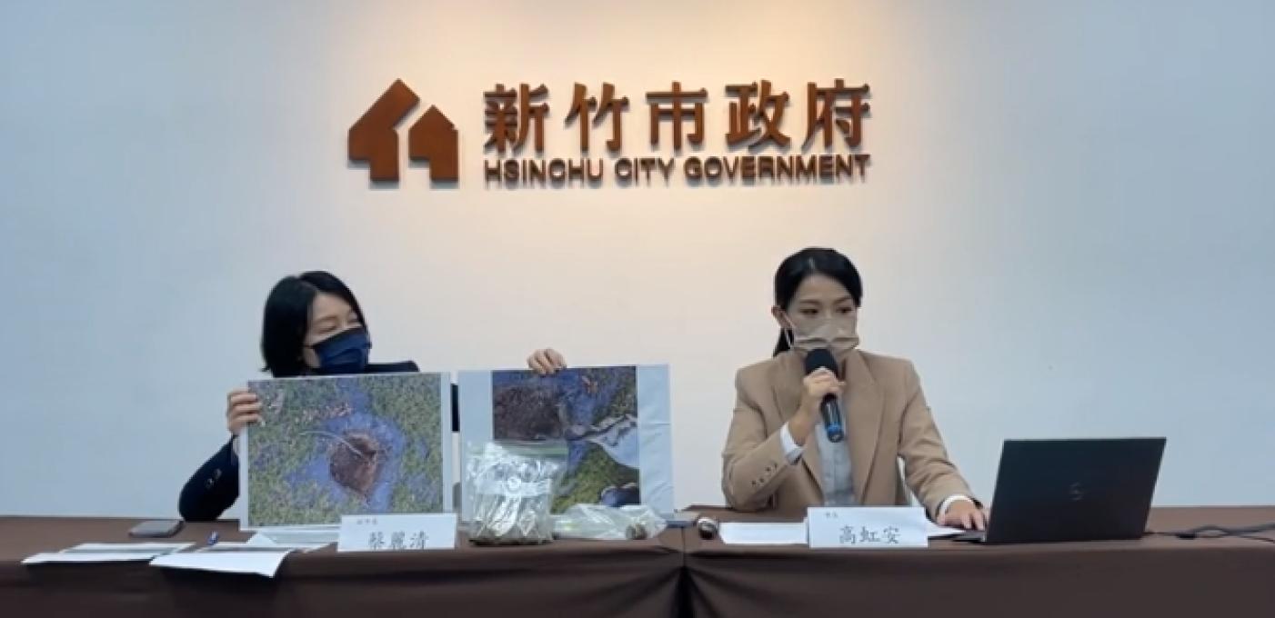 新竹市長高虹安5日公布新竹棒球場場勘結果，宣布將不繼續爭取舉辦WBC熱身賽。翻攝直播