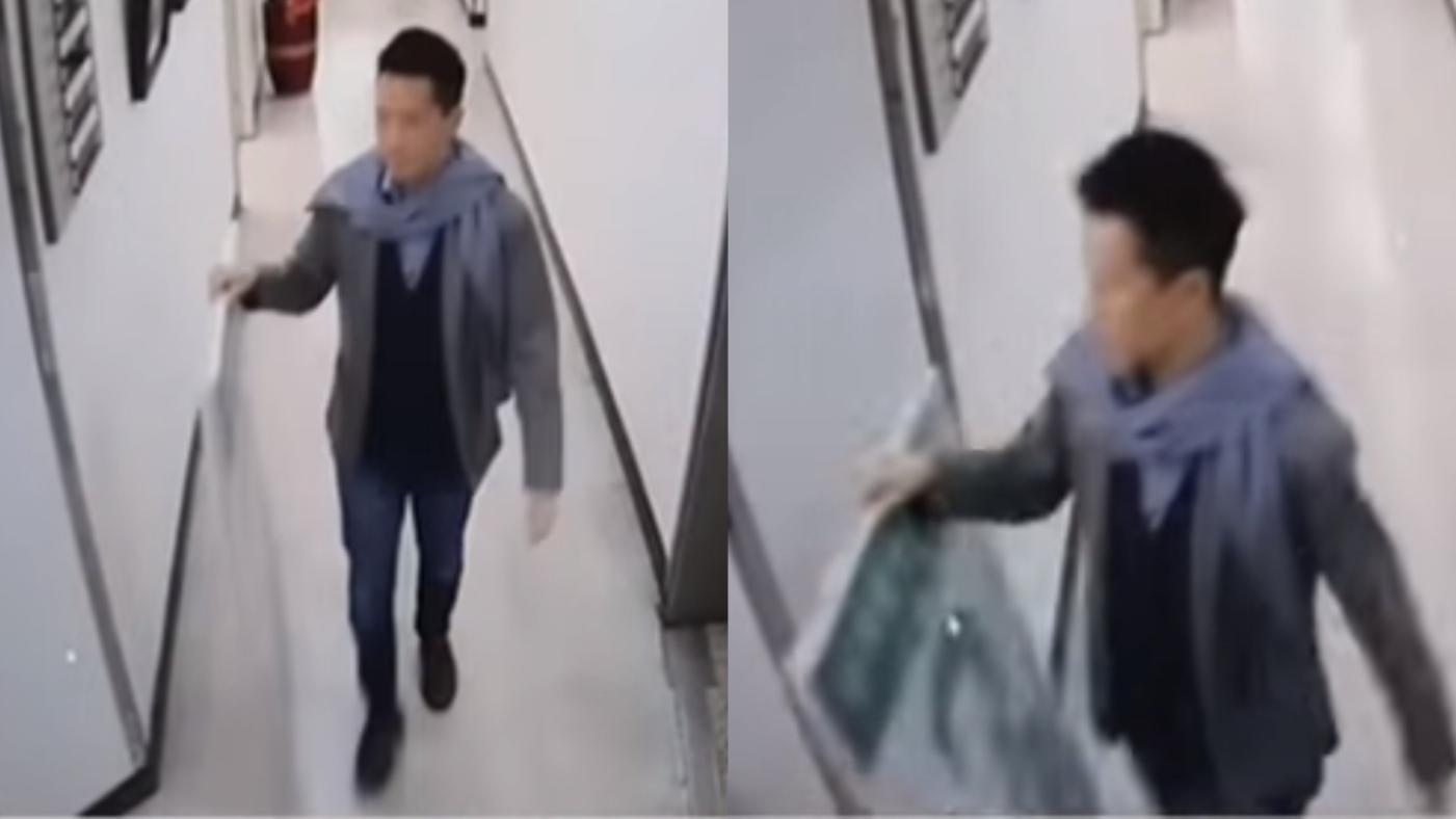 徐國勇13日在節目上公布何志偉於去年10月，將前衛福部長陳時中砂畫丟在回收區的畫面。翻攝《全國第一勇》Youtube