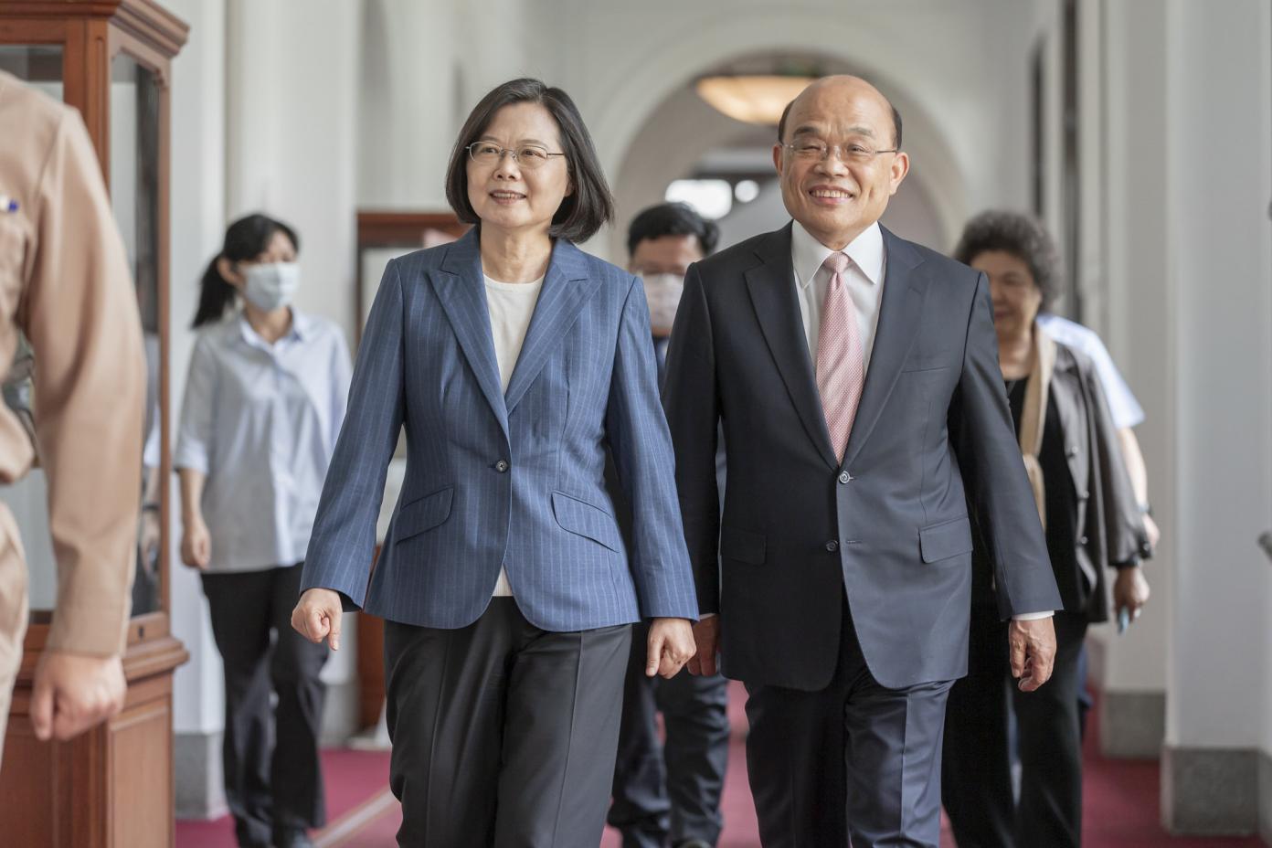 行政院長蘇貞昌請辭，總統蔡英文表示農曆年間啟動內閣調整作業。資料照片（總統府提供）
