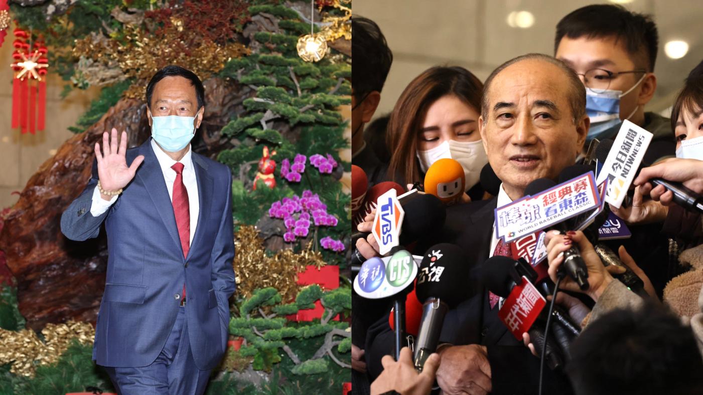 郭台銘今下午和王金平密會一小時，會後兩人分別接受媒體訪問。林啟弘攝