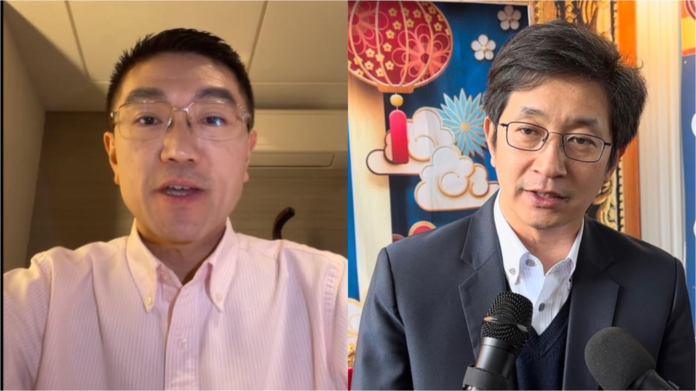 謝國樑4日指基隆捷運基隆市政府分攤款暴增3倍，恐讓基隆陷入財政黑暗期。蔡適應5日表示，他對謝國樑炒作財政黑暗期說法相當不以為然。翻攝謝國樑臉書、蔡適應提供