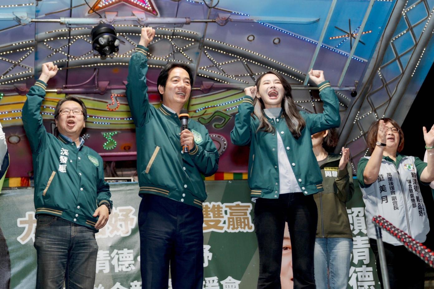 賴清德8日接連赴金山與故鄉萬里為黨籍立委賴品妤站台。賴競辦提供