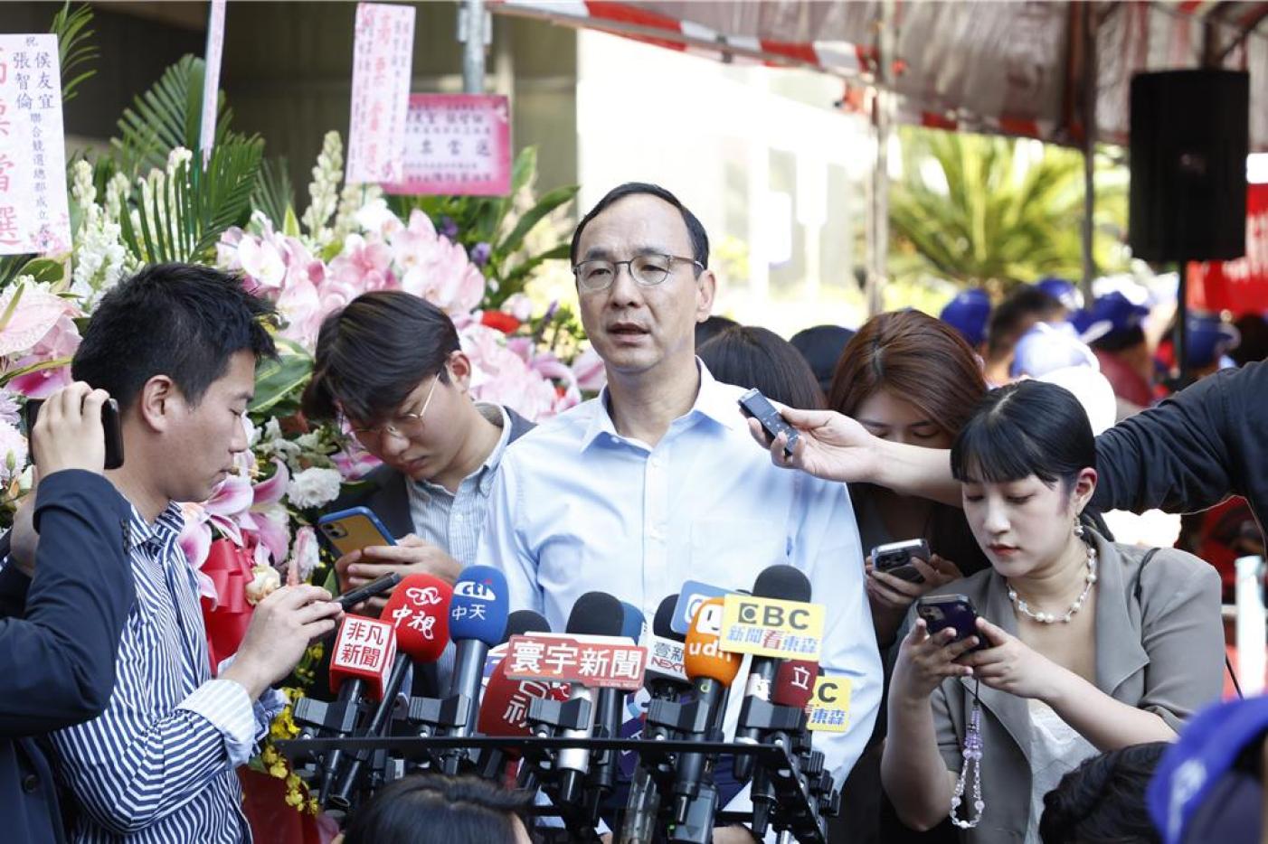 朱立倫今天出席侯友宜、張智倫聯合競選總部成立大會。國民黨提供