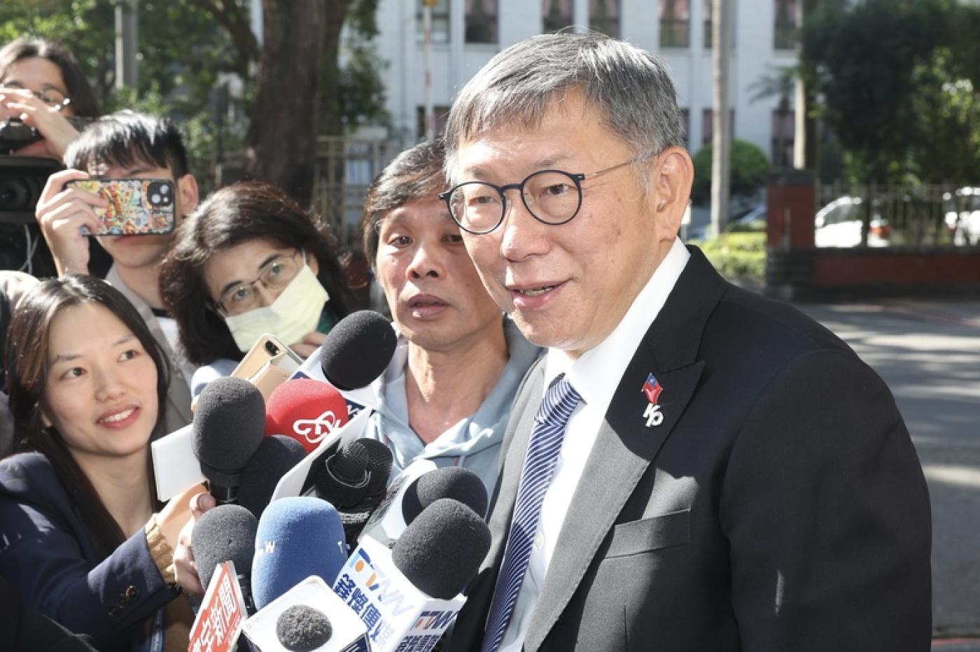 民眾黨主席柯文哲日前出席立院民眾黨團記者會。中央社資照