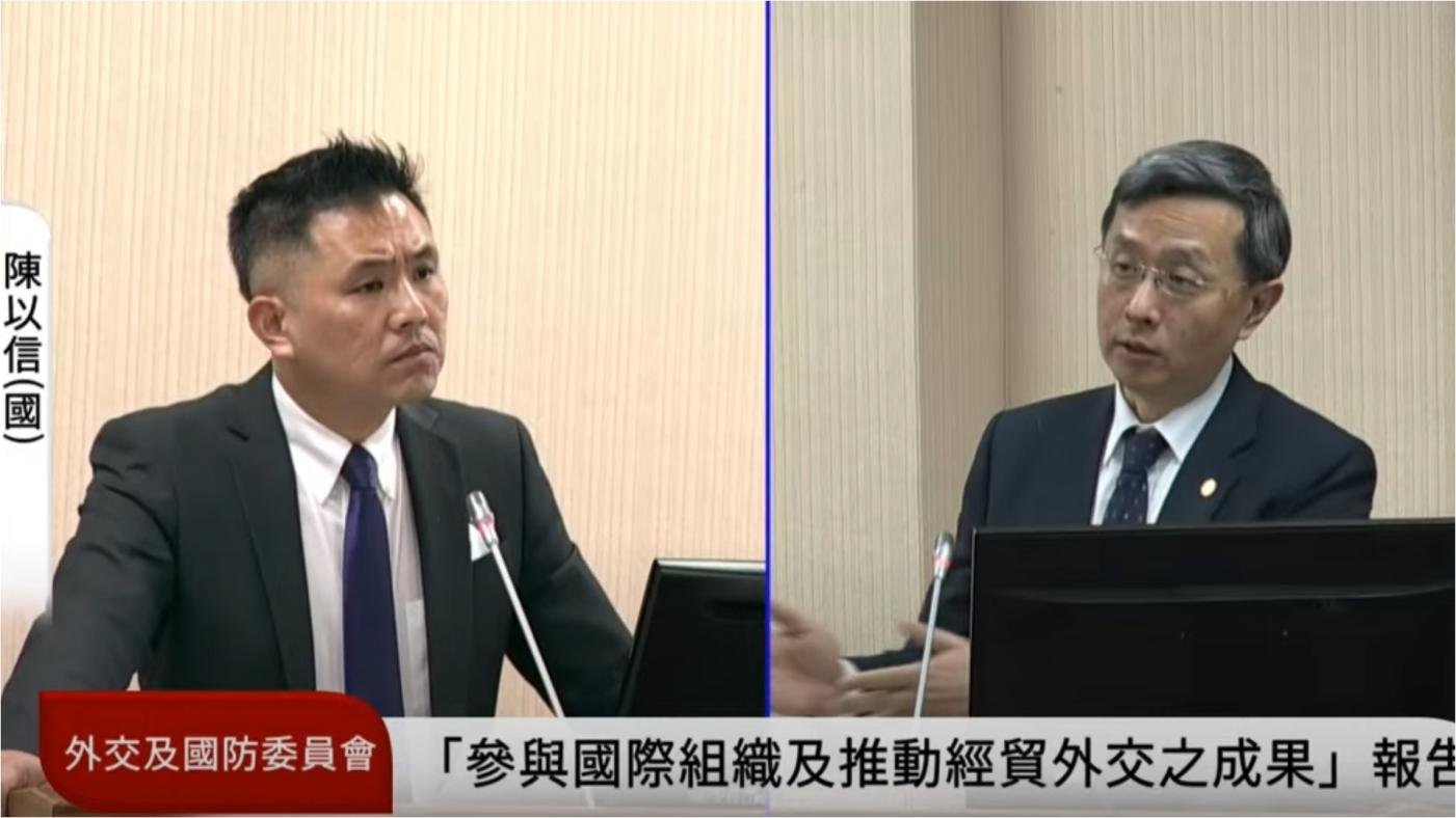 陳以信20日表示，副總統賴清德可能在8月參加巴拉圭新任總統的就職典禮時過境美國；外交部次長李淳（右）回應，誰代表台灣出席目前還在規劃。翻攝國會頻道