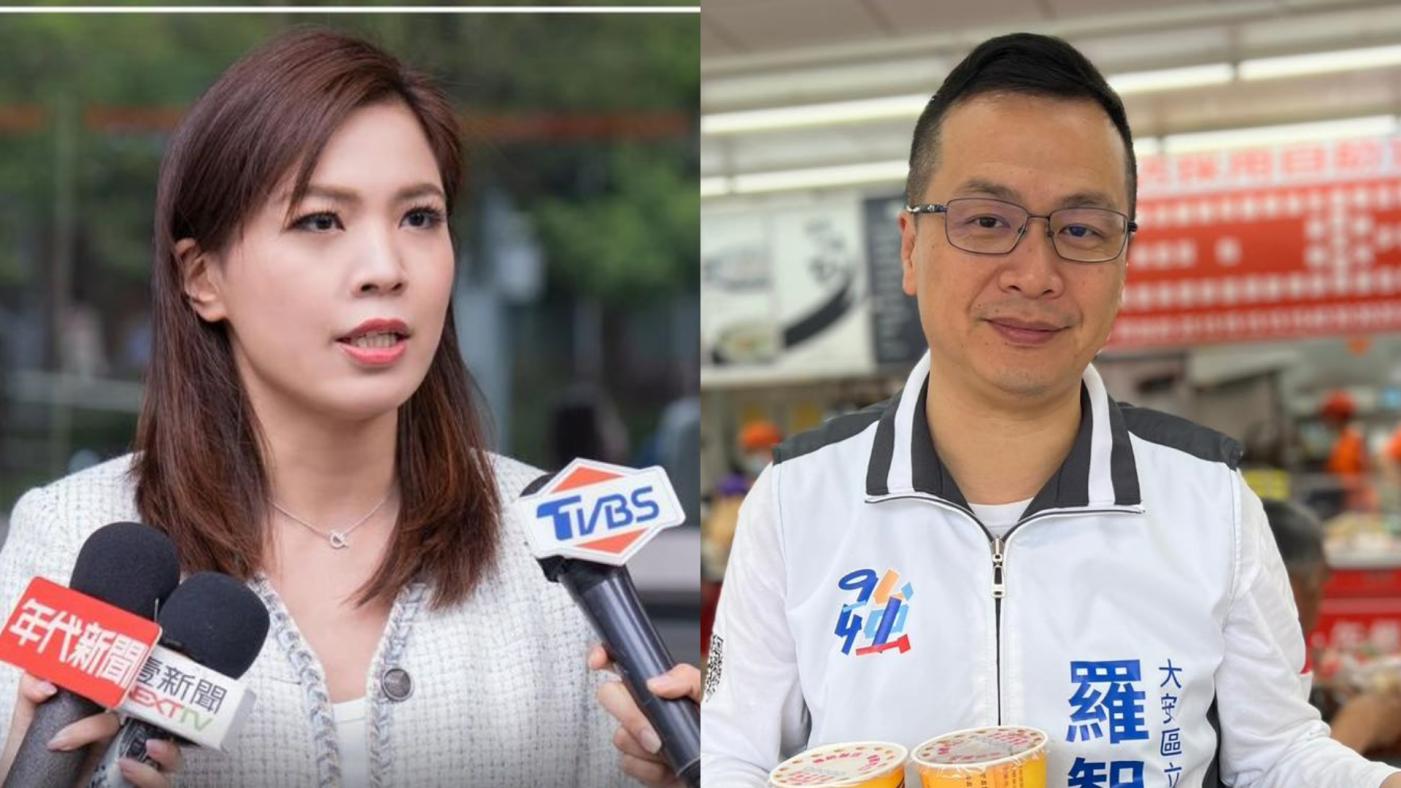 參與台北市大安區立委初選的議員鍾沛君(左)質疑前議員羅智強(右)回台北選立委是為禮讓邱繼泰，羅智強否認。翻攝兩人臉書