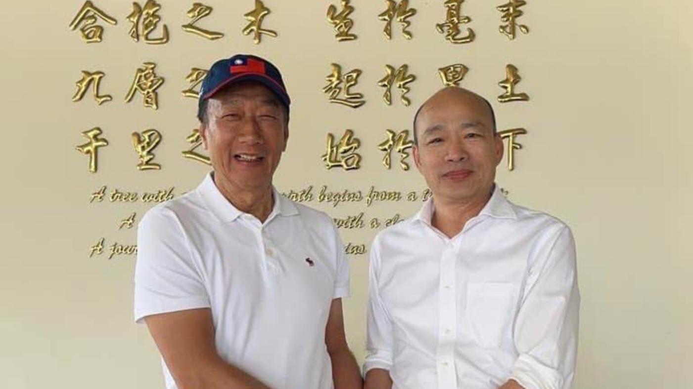 郭台銘14日到雲林與高雄前市長韓國瑜會面。翻攝郭台銘臉書