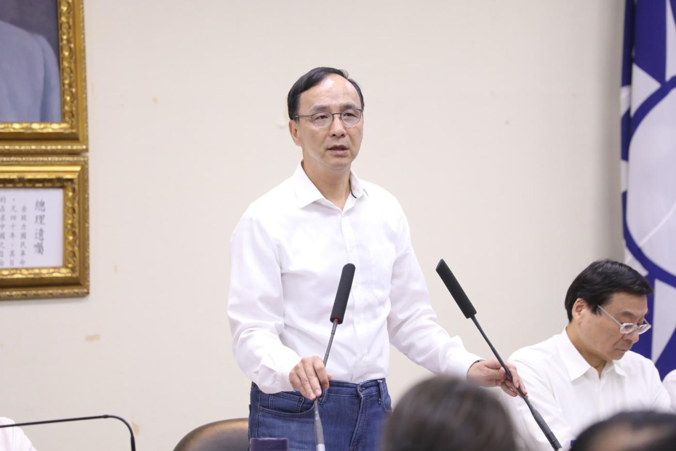 朱立倫要求賴清德對民進黨人與詐騙集團關係牽扯不清表態。國民黨提供